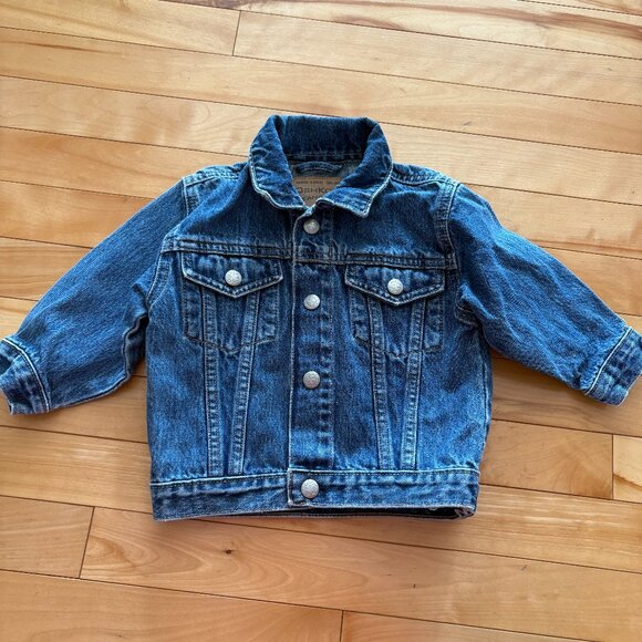 Vintage OshKosh B'gosh Kids Baby Denim Jean Jacket Blue 90s 18 months - Picture 1 of 11